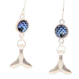 Black Mermaid Tail Earrings